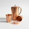 Dzbanek młotkowany matowy 1,5l + 2 Kubki 250ml + Bransoletka miedziana GRATIS